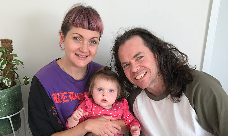 Michael Julian, with his partner Dominique and daughter Pearl.